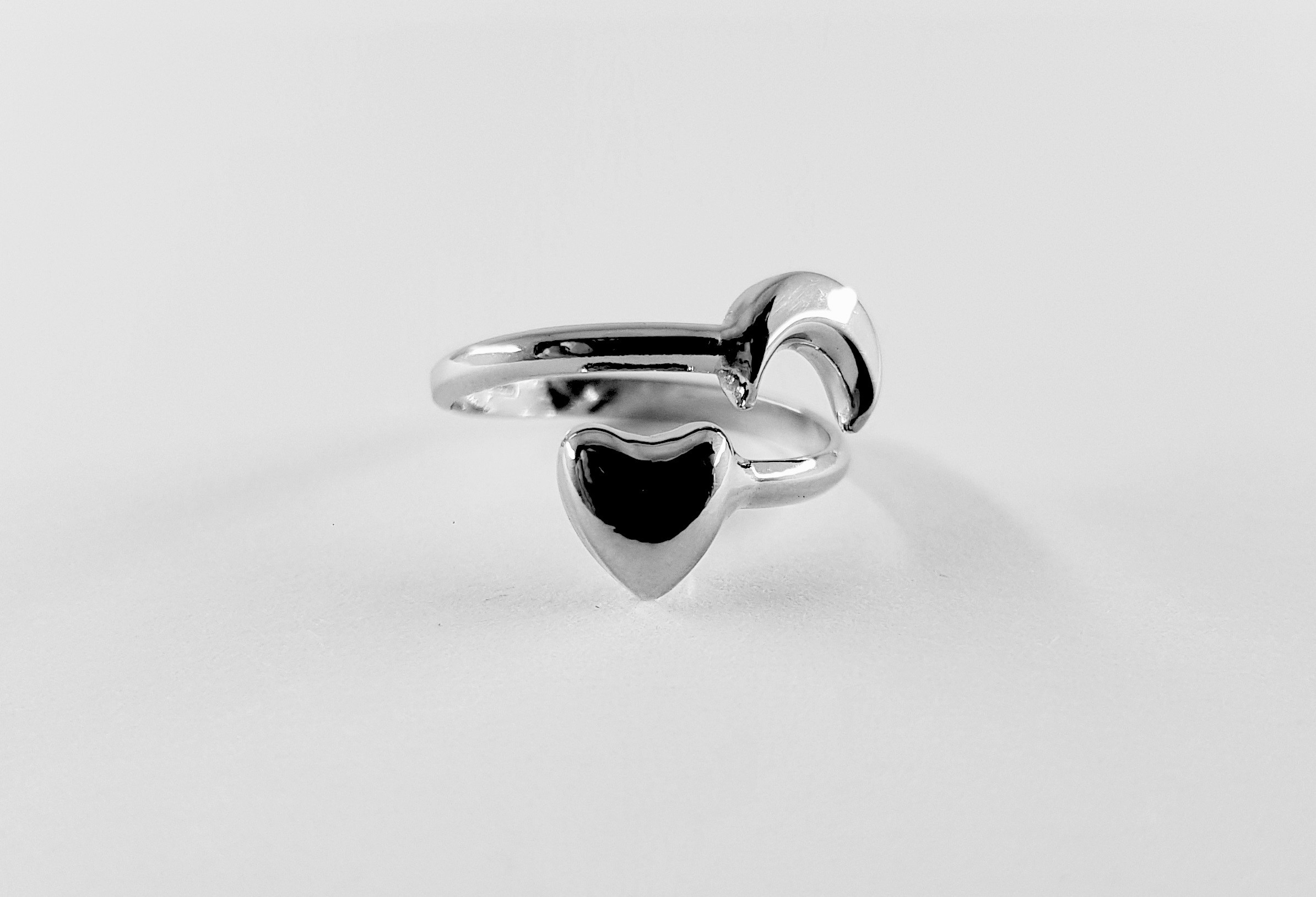 Anello in Argento 925 con Cuore e Luna