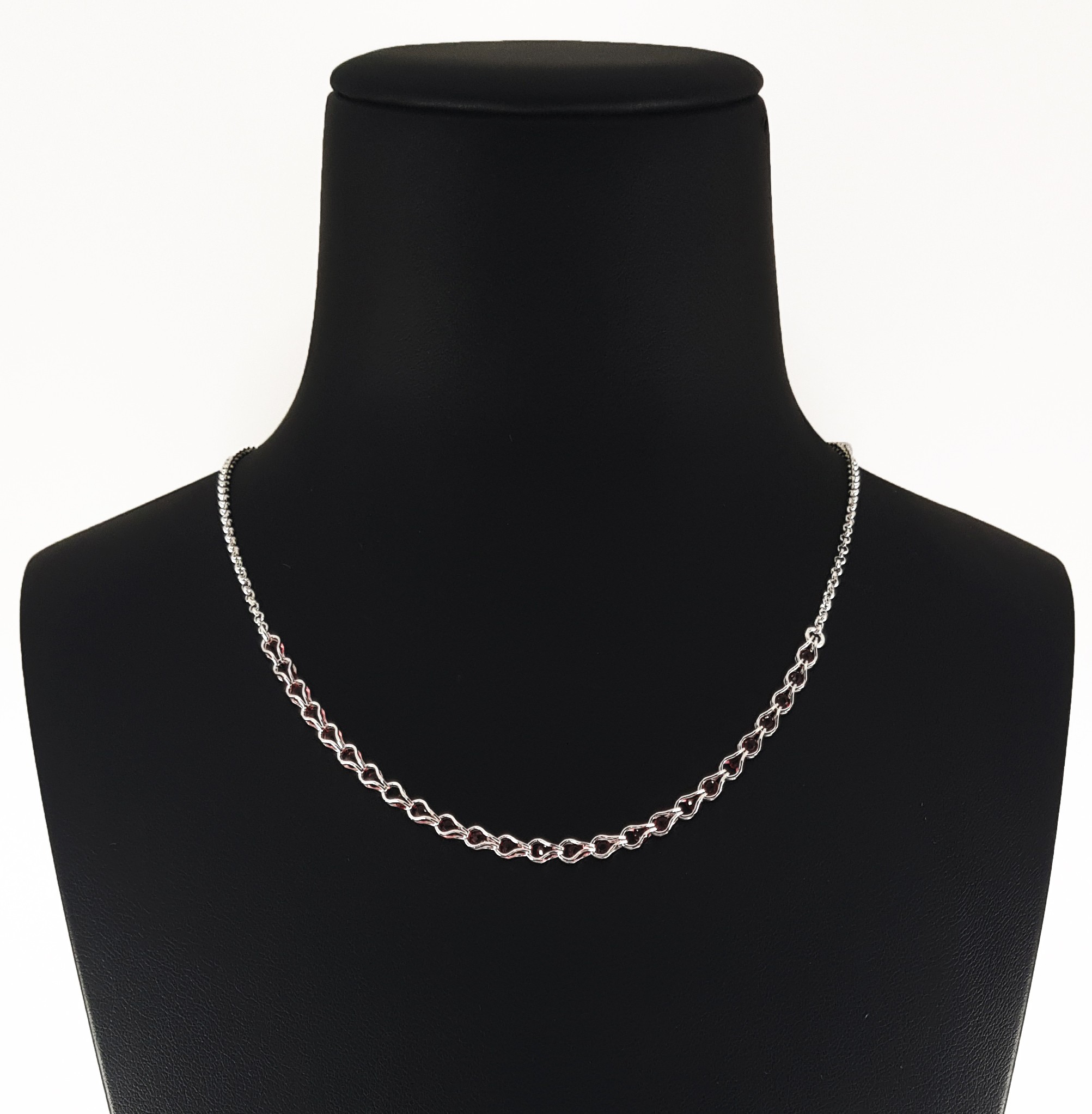 Collana in Argento 925 con pietre fuxia