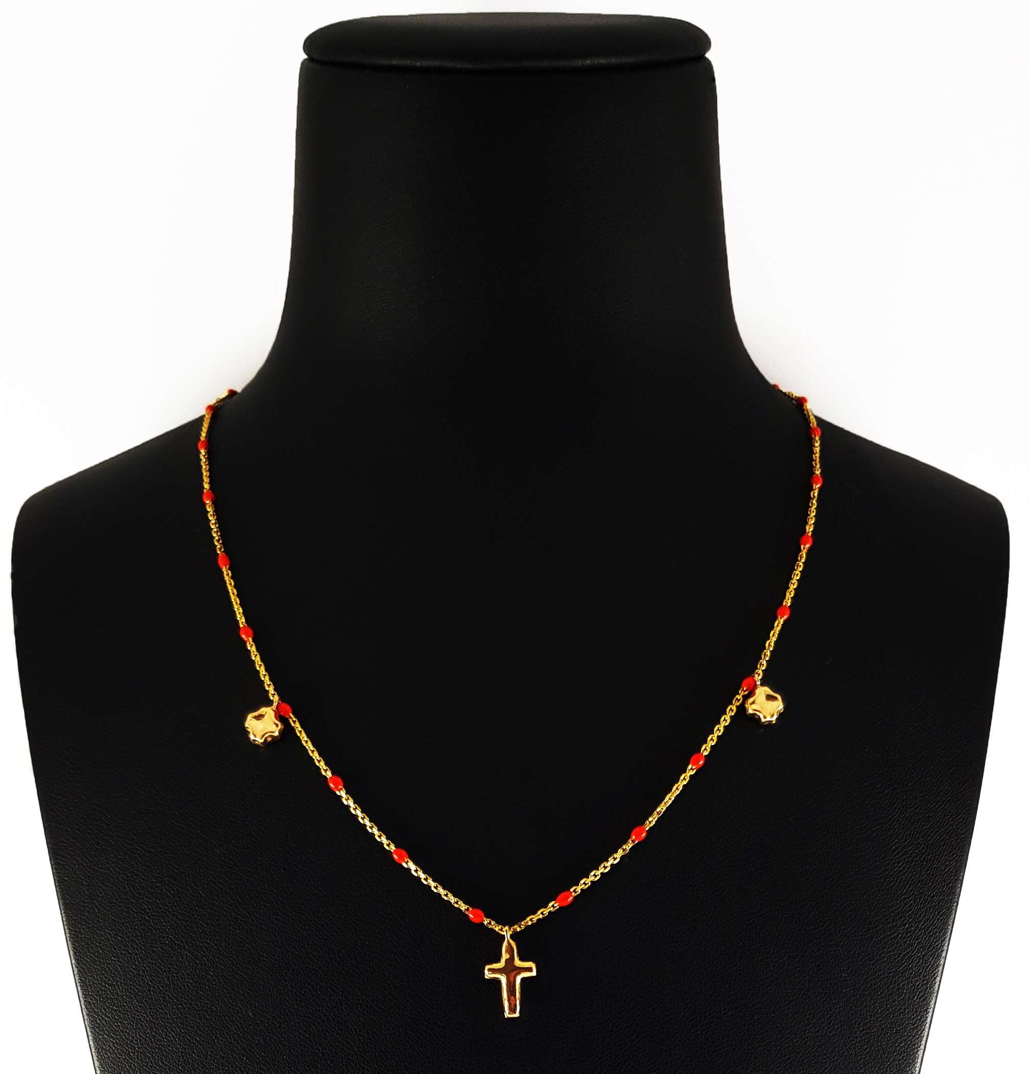Collana in Argento 925 con croce e quadrifogli