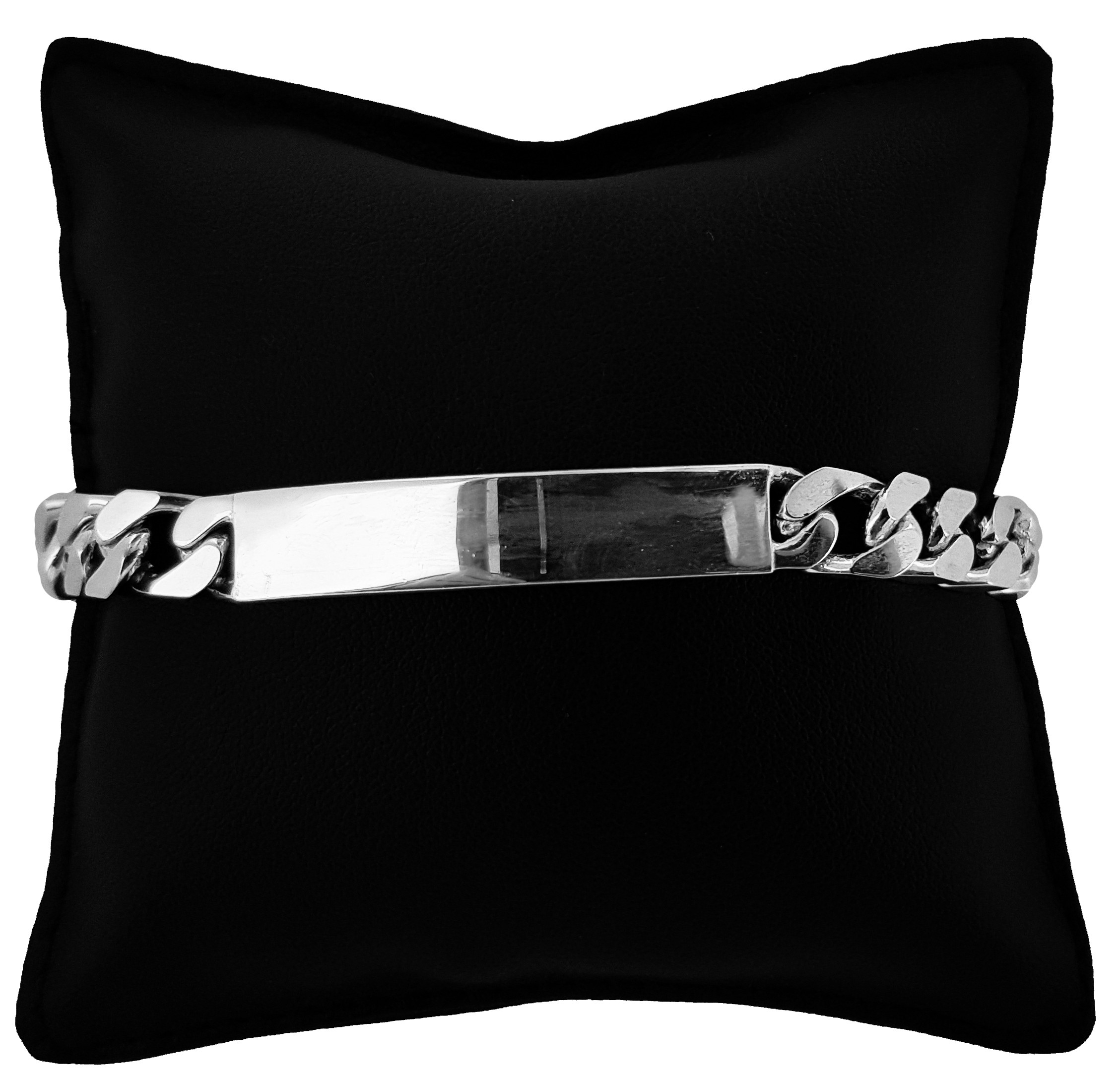 Bracciale Uomo Groumette 0.80cm con Targa in Argento 925