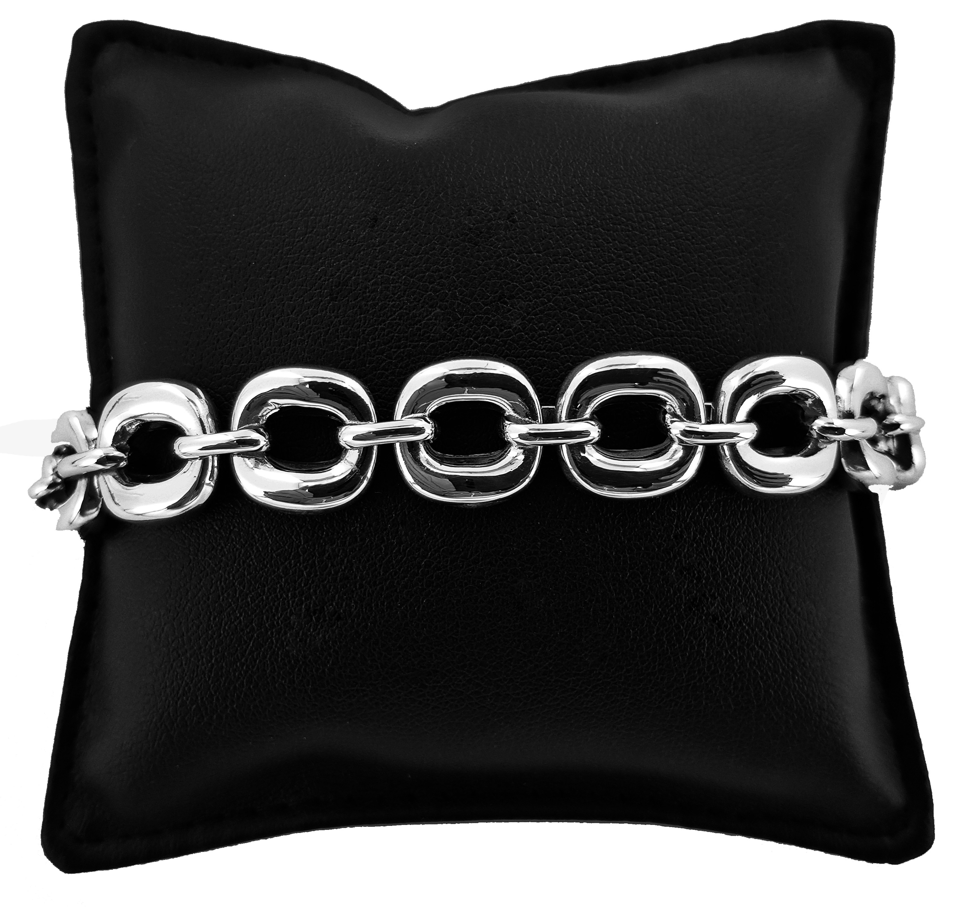 Bracciale in Argento 925 con Maglie Quadrate Piccole