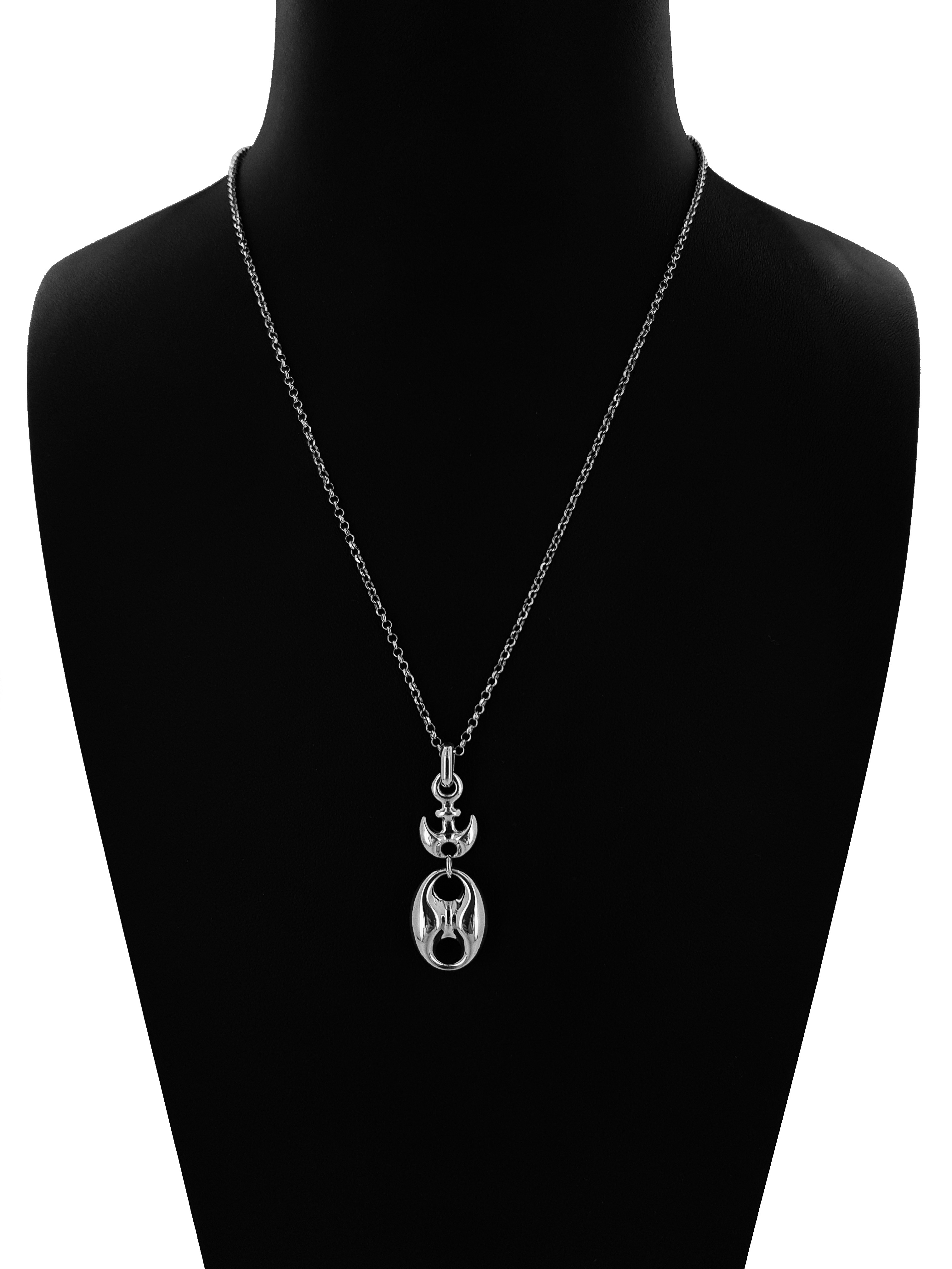 Collana in Argento 925 con Pendente ad Ancora e Maglia Marina