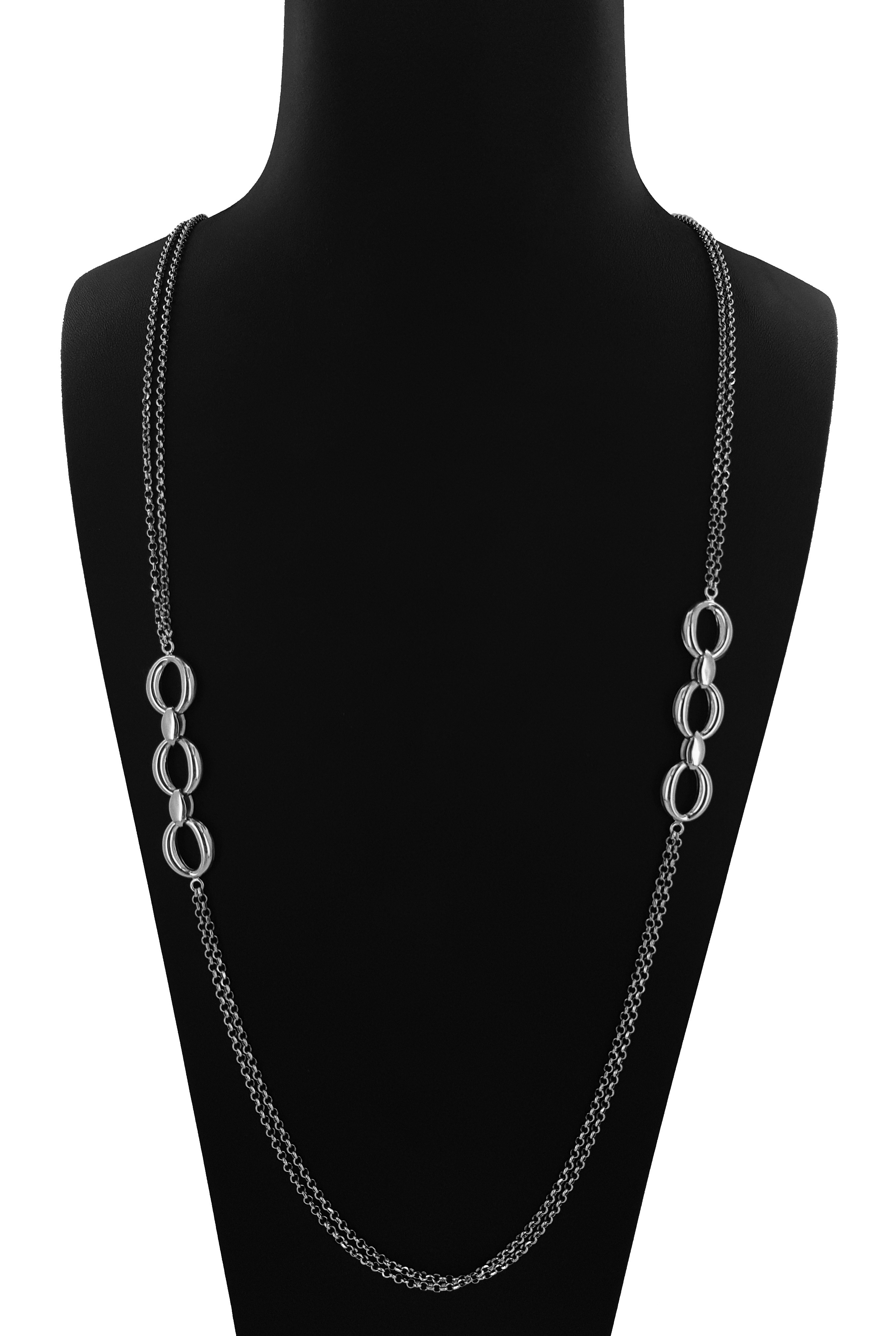 Collana Lunga in Argento 925 con Maglia Rolò