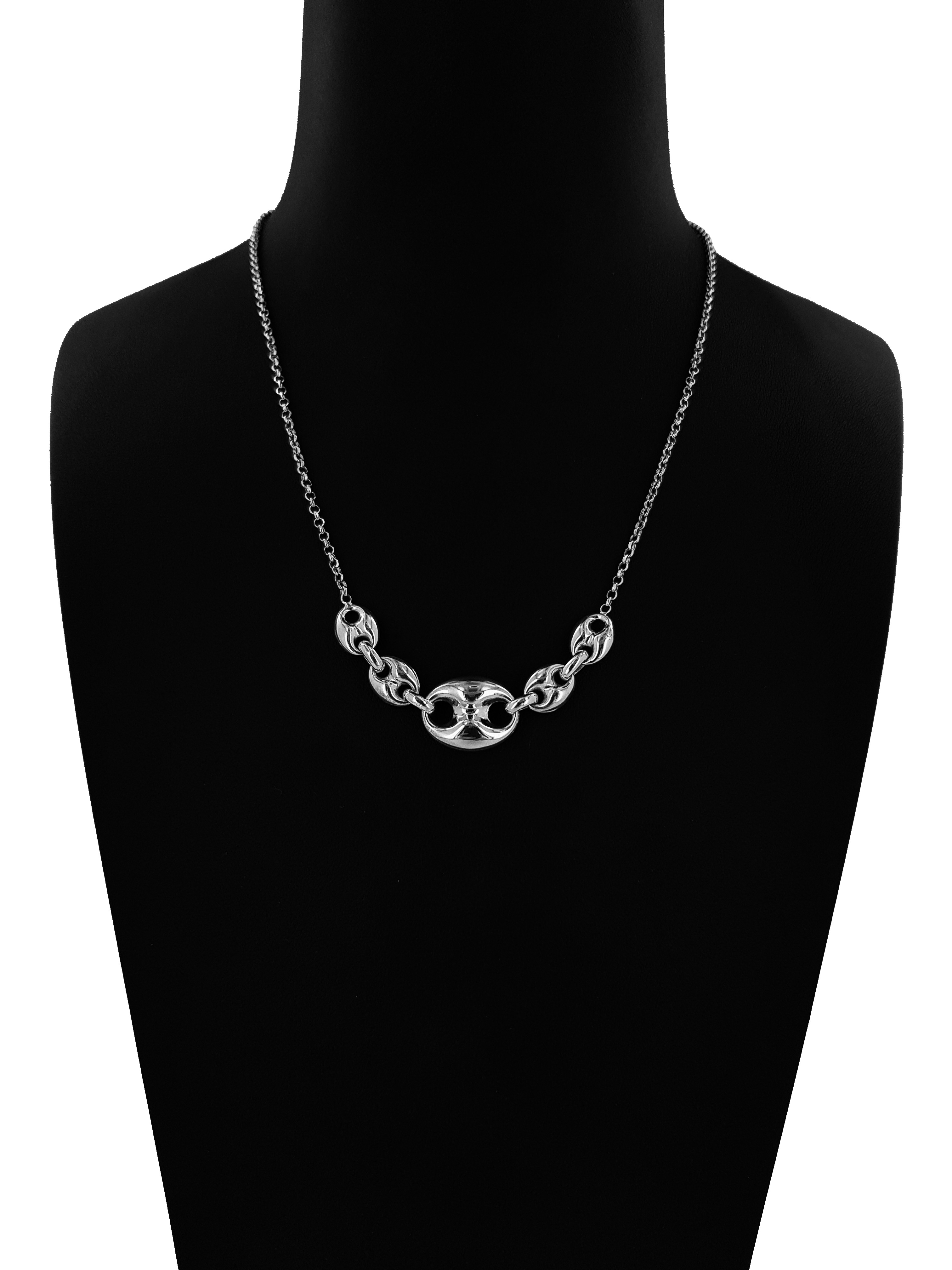 Collana Catena in Argento 925 con Maglie Marine