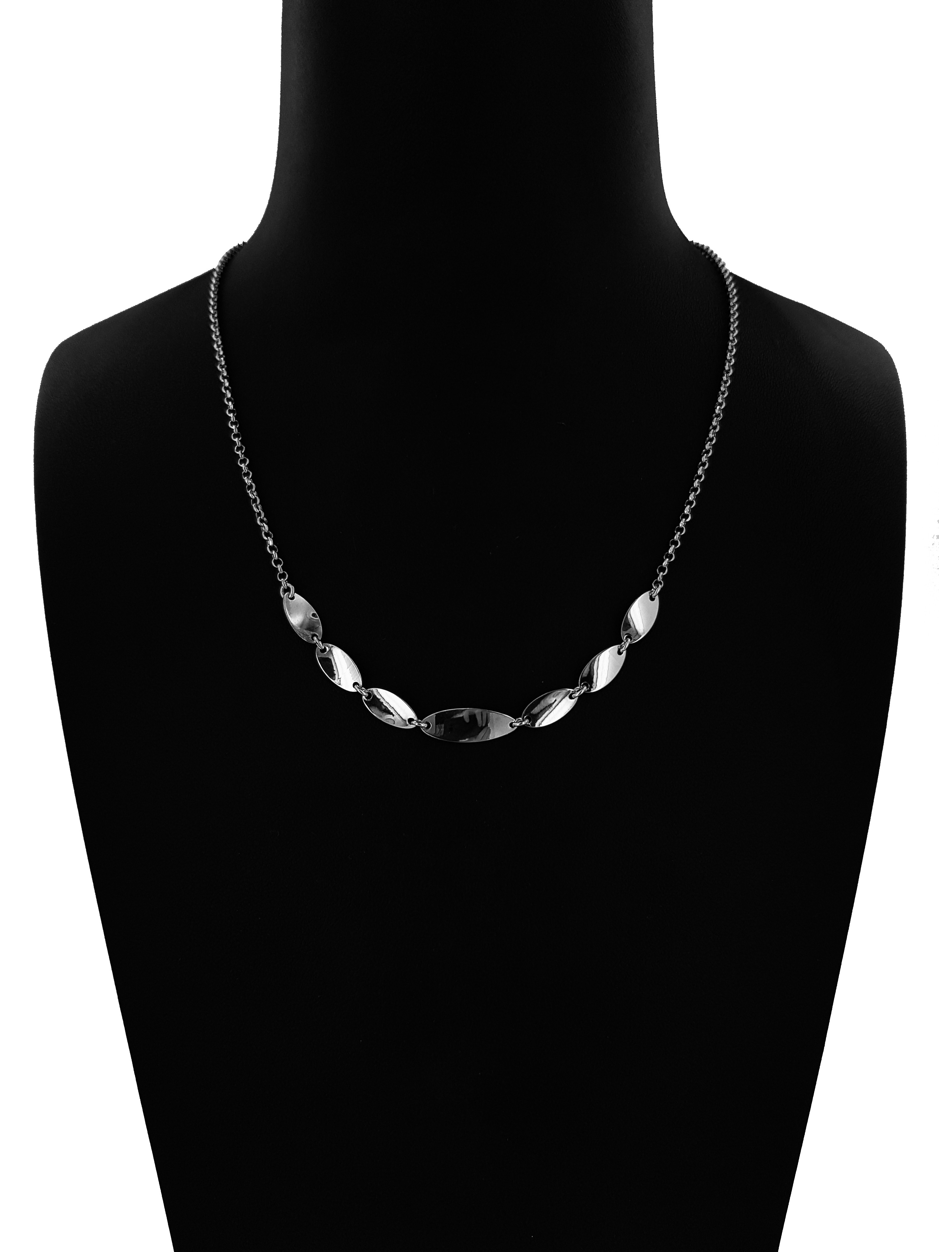 Collana Catena in Argento 925 con Foglie 