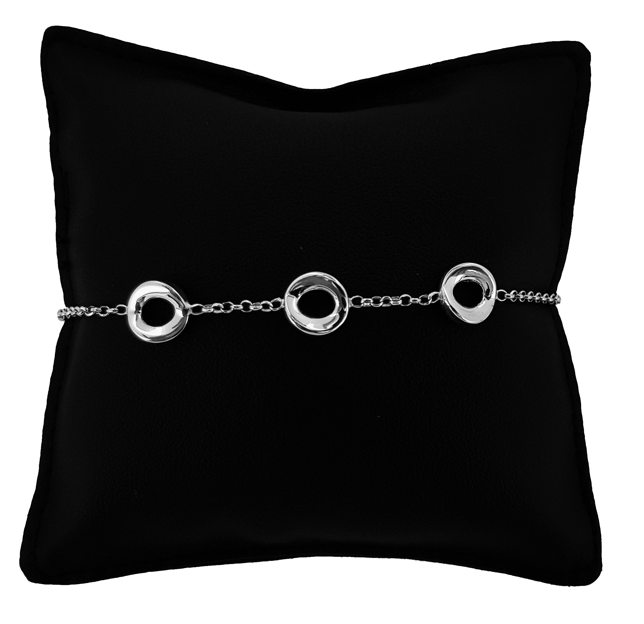 Bracciale Catena in Argento 925 con Maglie Tonde Ondulate