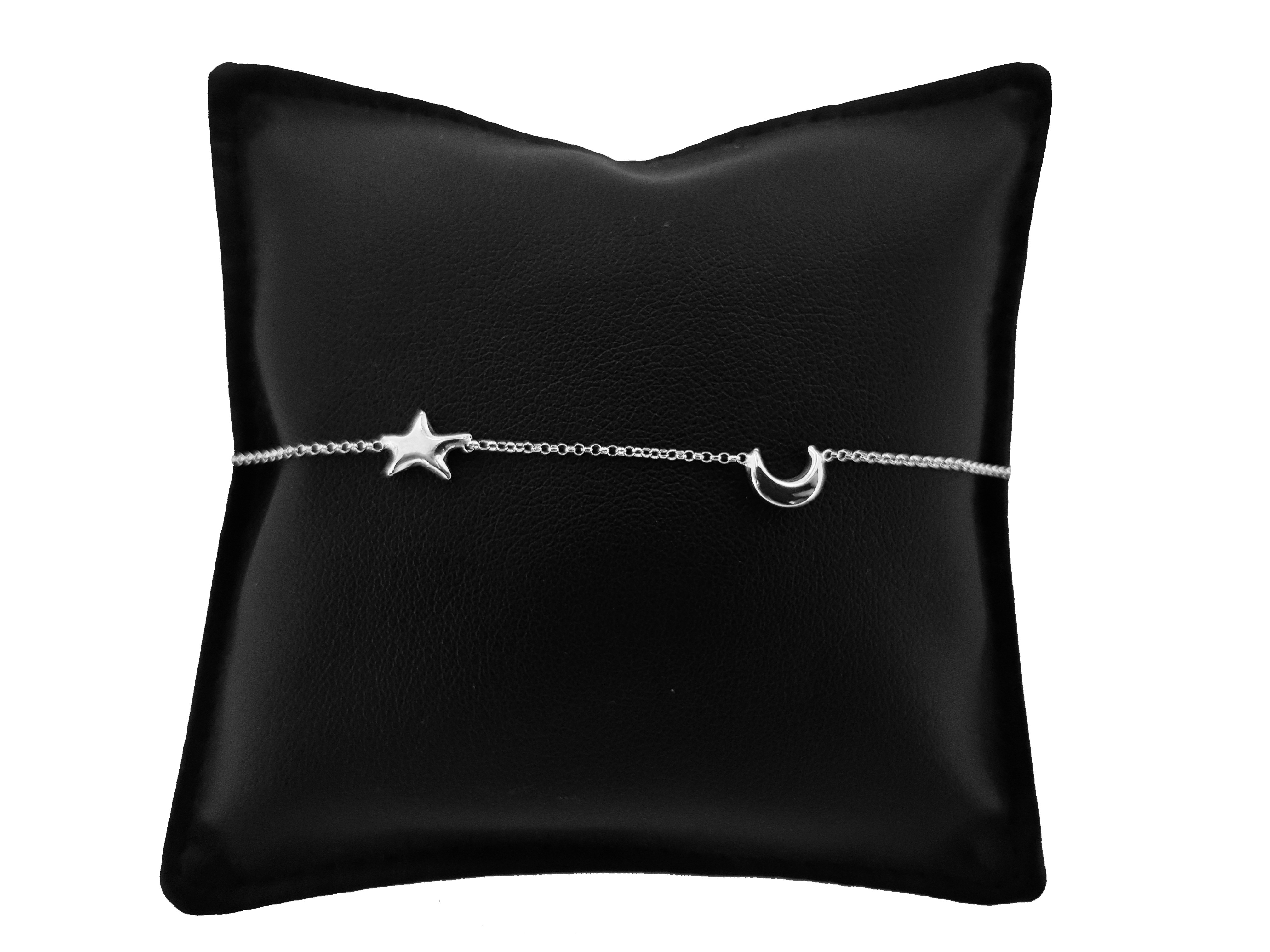 Bracciale Catena Minimal in Argento 925 Luna e Stella