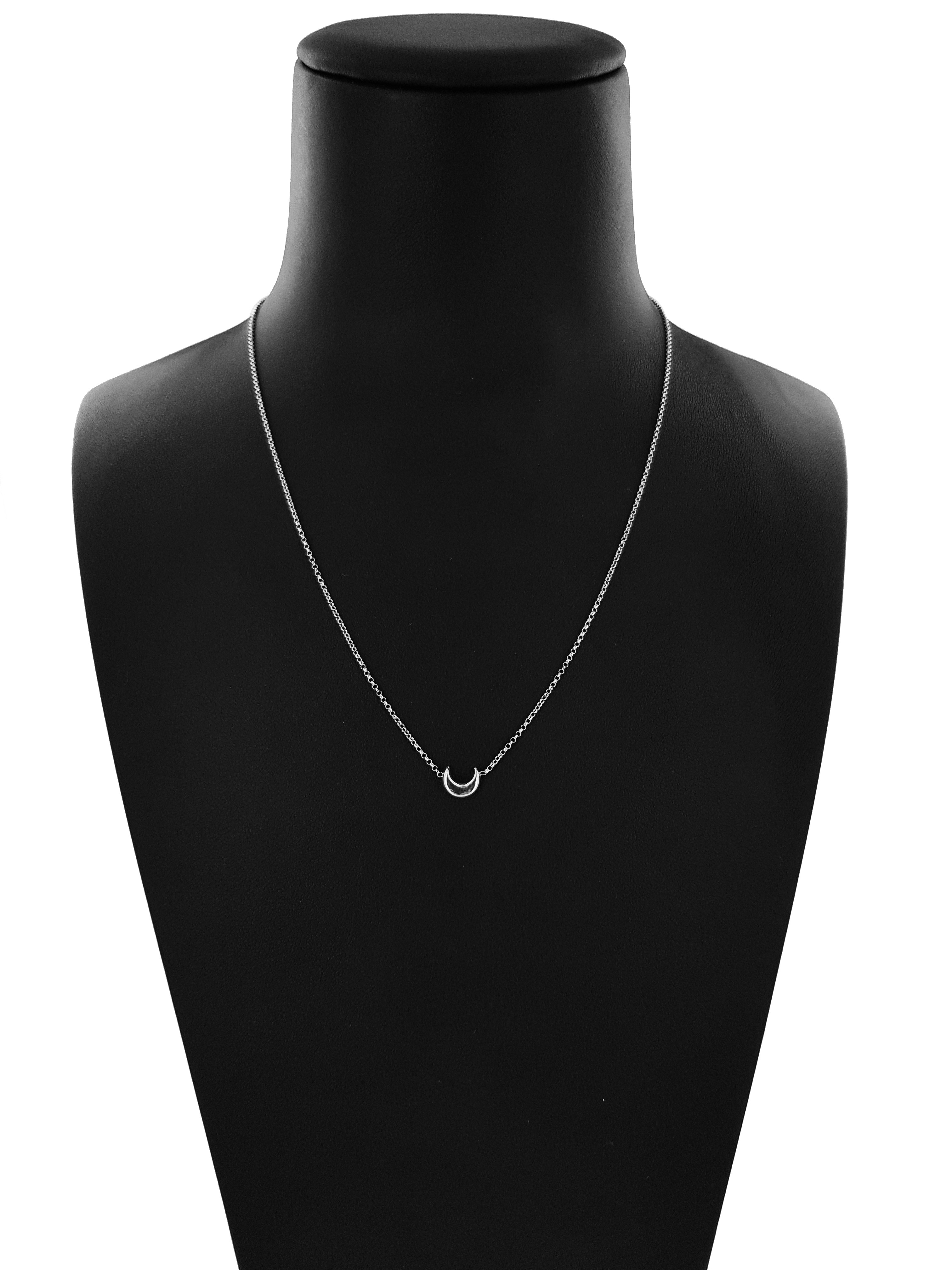 Collana Catena Minimal in Argento 925 con Luna 