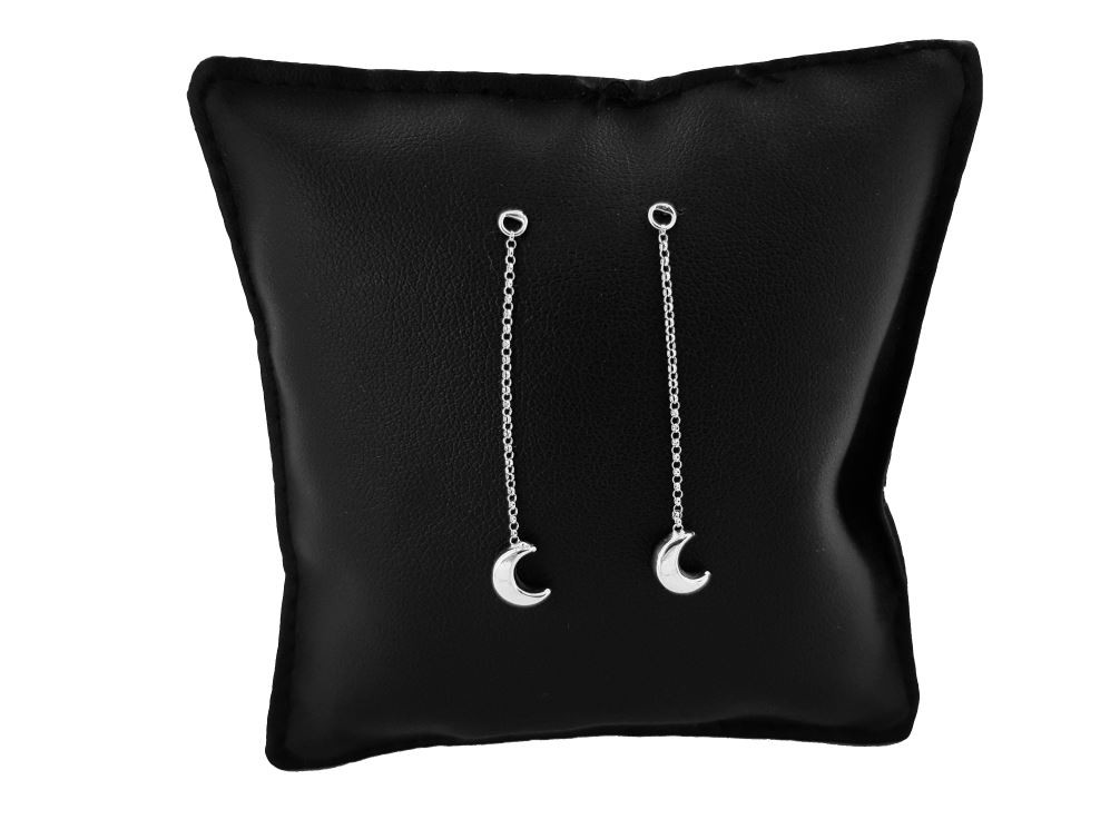 Orecchini Catena Minimal in Argento 925 con Luna
