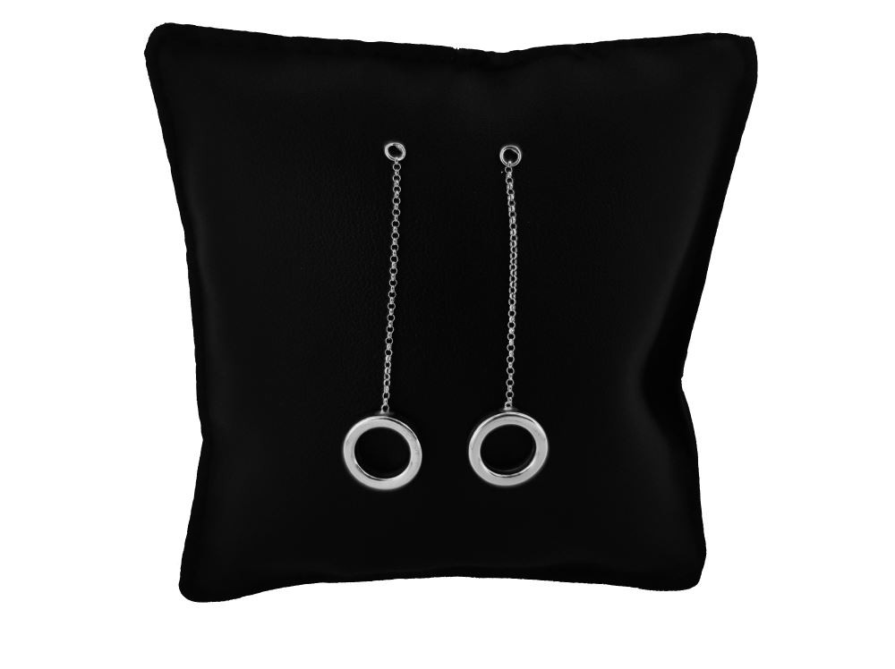 Orecchini Catena Minimal in Argento 925 con Cerchi