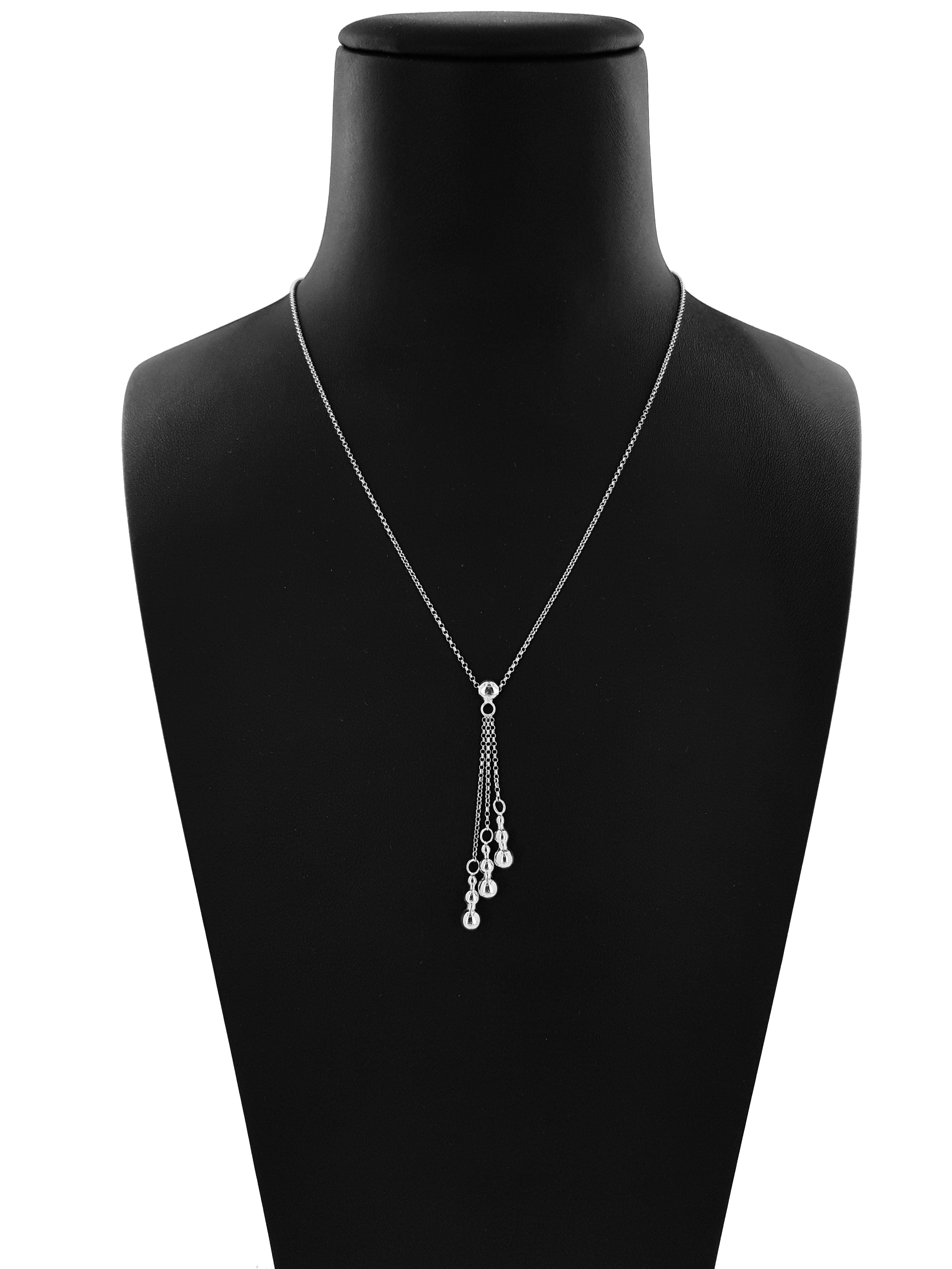 Collana Catena Minimal in Argento 925 con Pendenti Tris