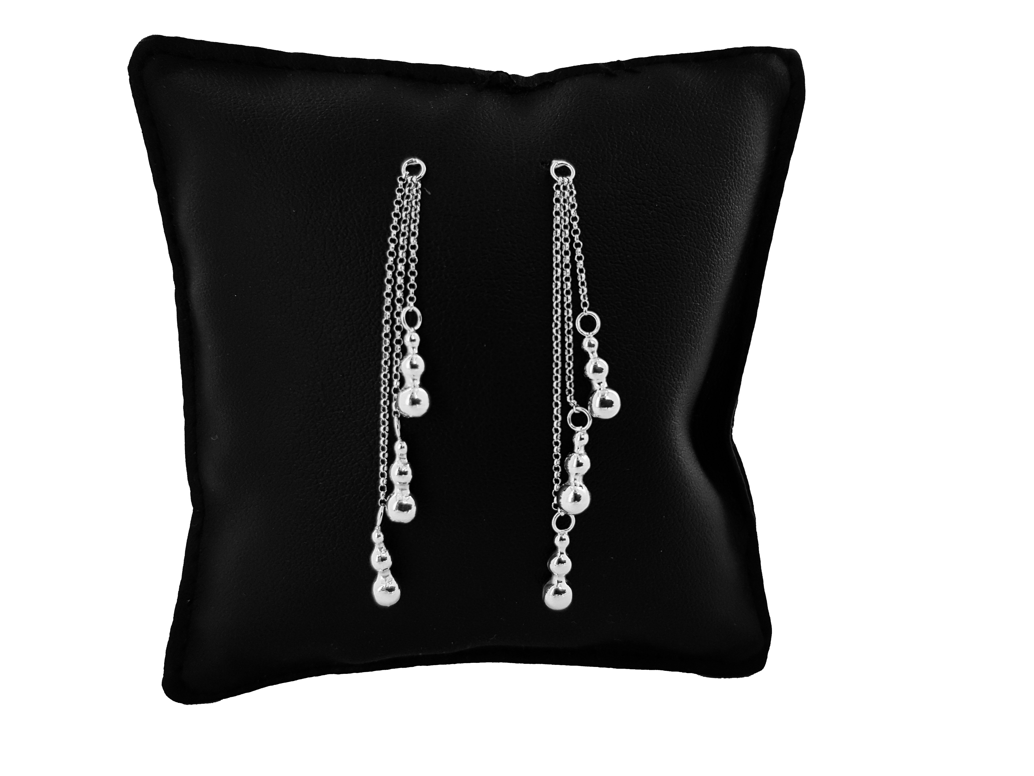 Orecchini Catena Minimal in Argento 925 con Elementi Tris