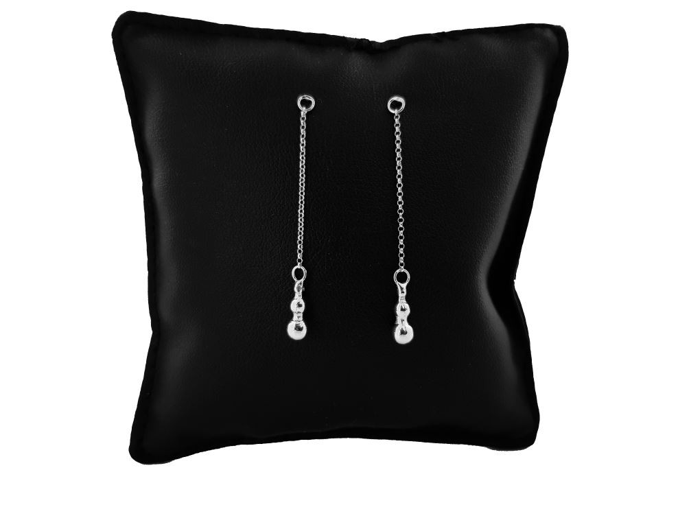 Orecchini Catena Minimal in Argento 925 con Elemento Tris