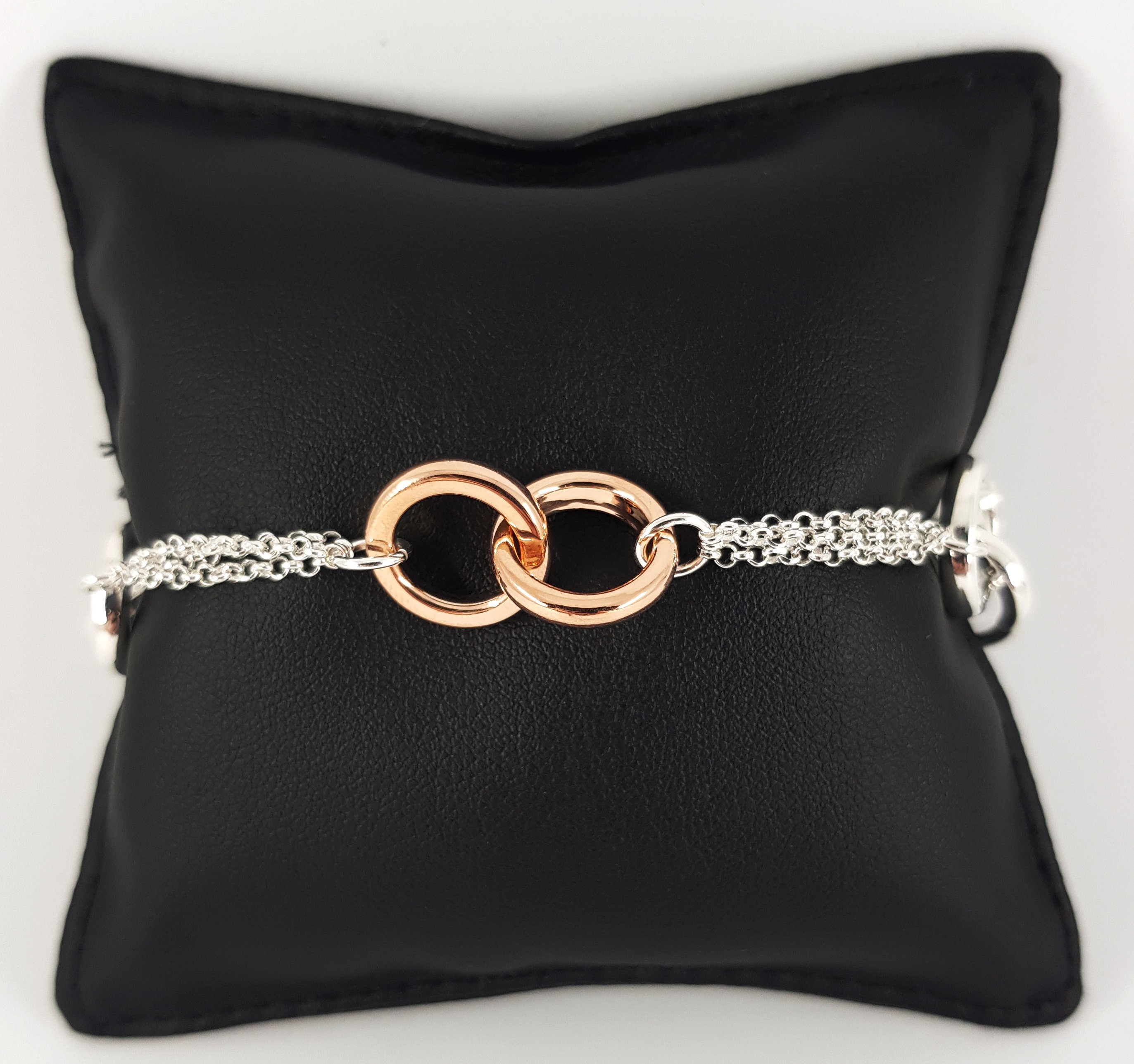 Bracciale in Argento 925 con Cerchi Rosa