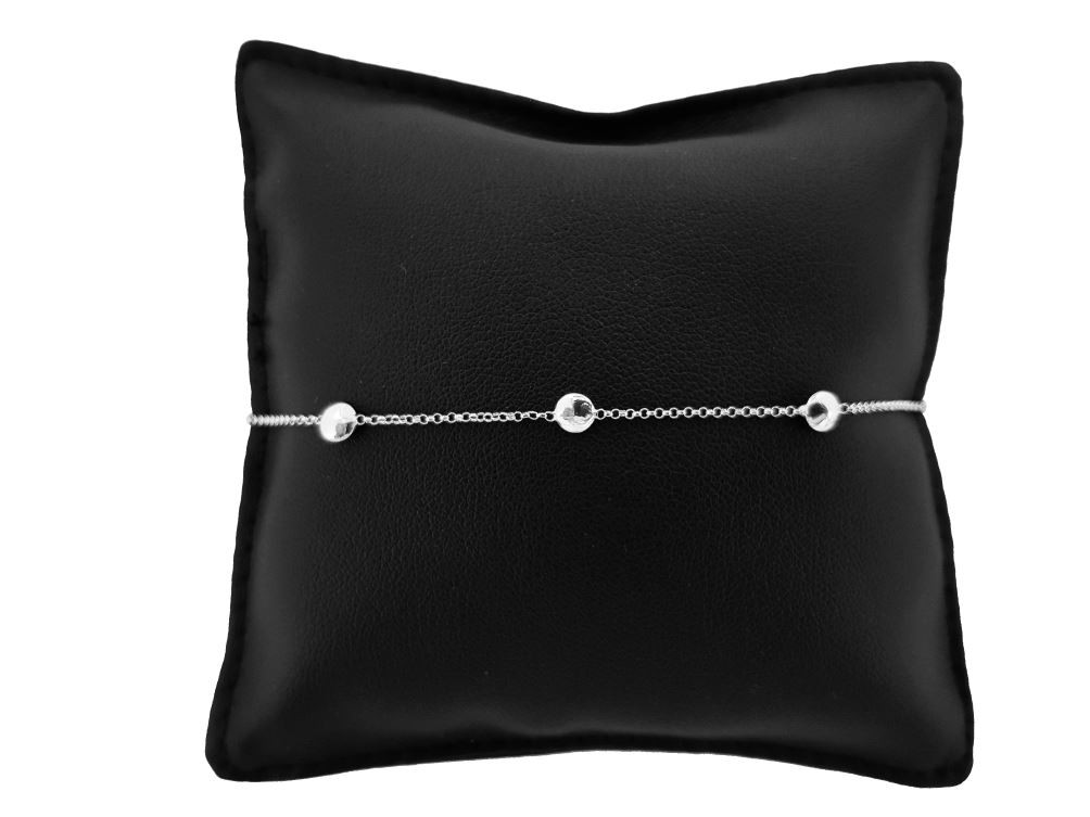 Bracciale Catena Minimal in Argento 925 con tre Cerchi