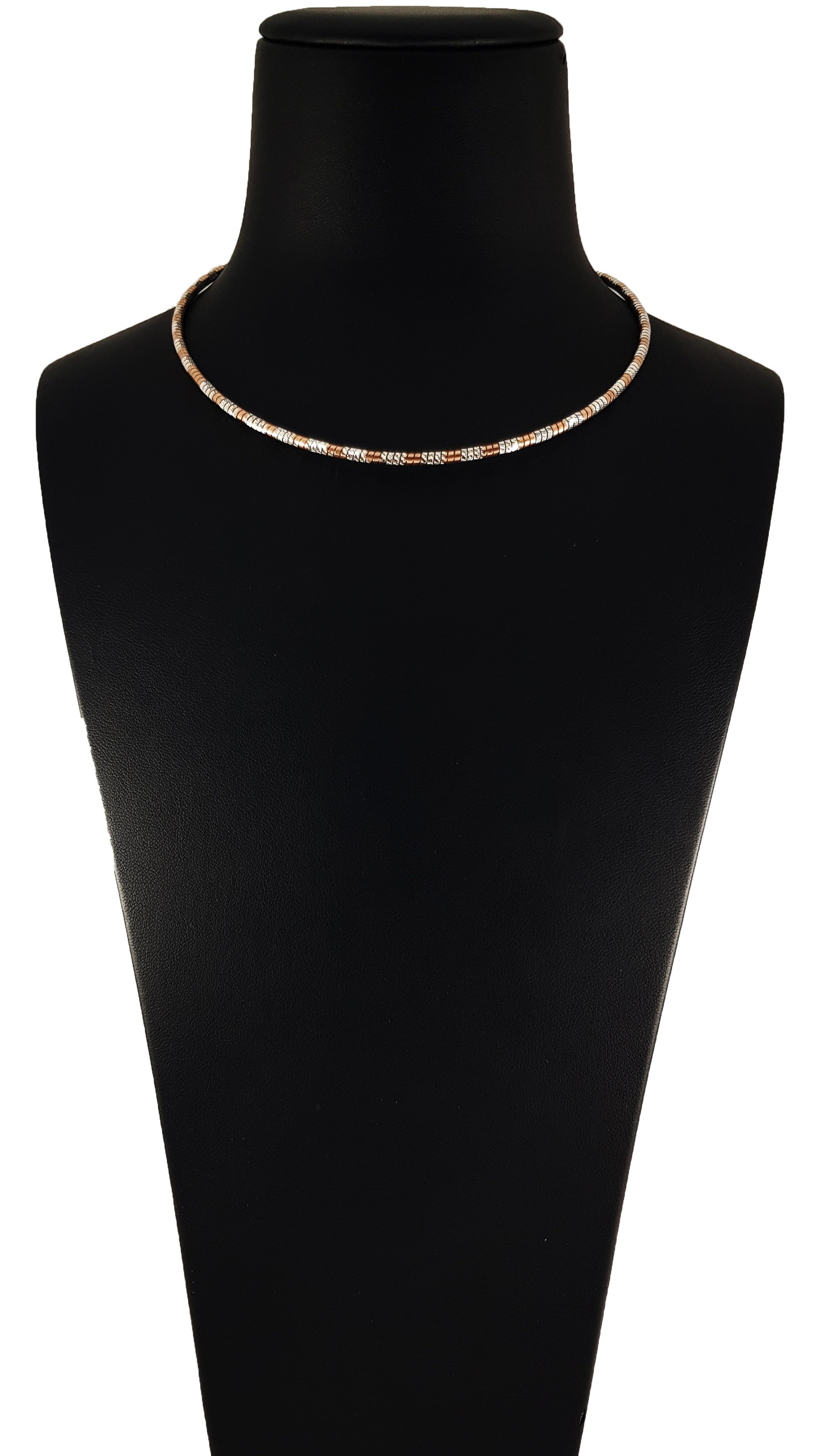 Collana Tubo flex Rosa in Argento 925