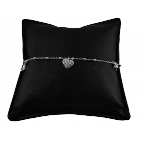Bracciale Rosario in Argento 925 con Ciondoli e Cuore Giallo