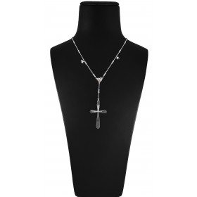 Collana a Rosario in Argento 925 con Croce