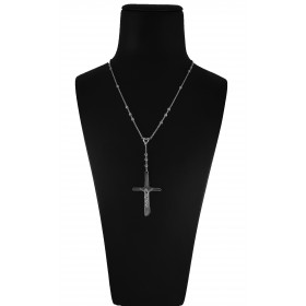 Collana a Rosario in Argento 925 con Croce