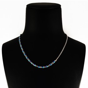 Collana in Argento 925 Bicolore Blu e Celeste