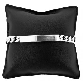 Bracciale Uomo Groumette 0.70cm con Targa in Argento 925