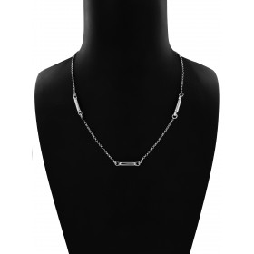 Collana Catena in Argento 925 con Elementi Geometrici