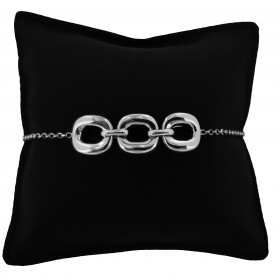 Bracciale Catena in Argento 925 con Maglie Quadrate Grandi