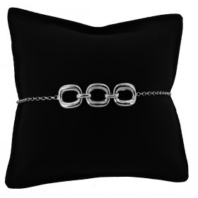 Bracciale Catena in Argento 925 con Maglie Quadrate Piccole 