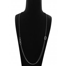 Collana Lunga in Argento 925 con maglie rettangolari