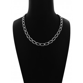 Collana in Argento 925 con Maglie Rettangolari Medie