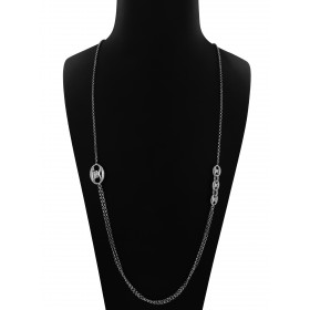 Collana Lunga in Argento 925 con Maglie Marine