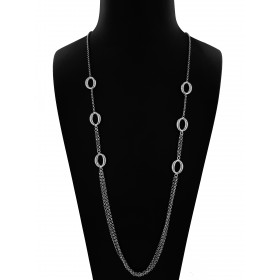 Collana Lunga in Argento 925 con Maglie Rolò