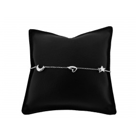 Bracciale Catena Minimal in Argento 925 con Stella Cuore e Luna