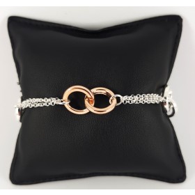 Bracciale in Argento 925 con Cerchi Rosa