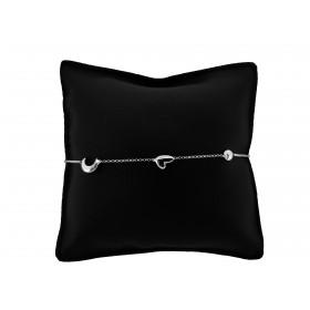 Bracciale Catena Minimal in Argento 925 con Luna Cuore e Cerchio