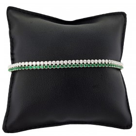 Bracciale Tennis Doppio Bianco e Verde in Argento 925